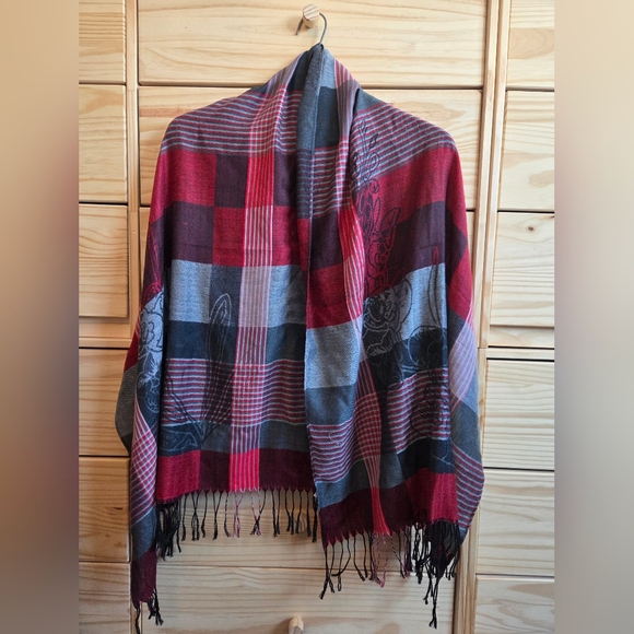 Accessories - Plaid Red and Gray Scarf